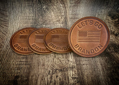 "LET'S GO BRANDON" - Leather Coaster Set (Set of 4)